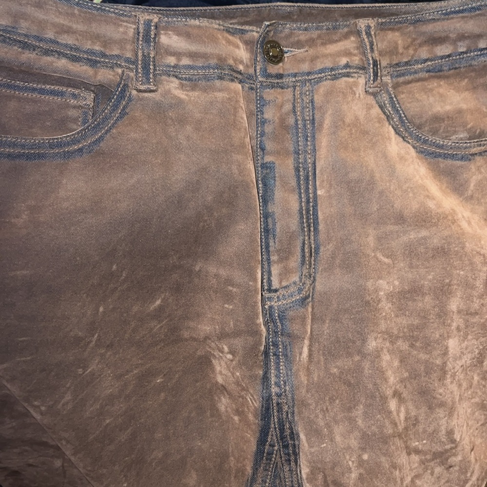 Newport News Jeanology Faux Leather Skirt 8